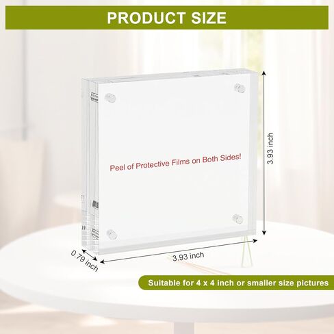 8 Pack Mini Acrylic Picture Frame 2.5x3.5 inches, Clear Acrylic Magnetic Photo Frame for Polaroid photos, Frameless Wallet Size Picture Frames for Office Home Decor in Kuwait