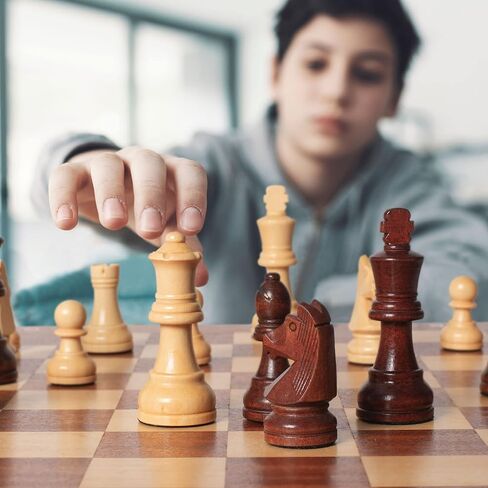 Husaria Staunton Tournament No. 5 Chessmen مع 2 Queens و Wooden Box ، 3.6 بوصة ملوك in Kuwait