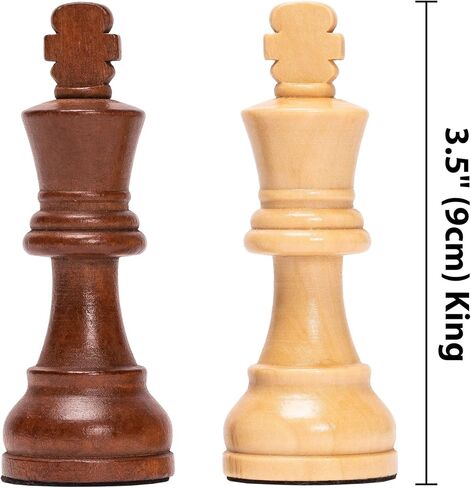 Husaria Staunton Tournament No. 5 Chessmen مع 2 Queens و Wooden Box ، 3.6 بوصة ملوك in Kuwait