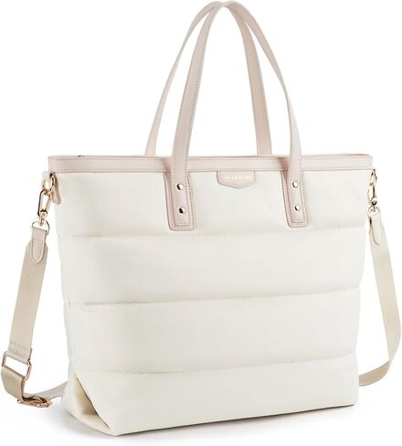 Missnine Tote Bag for Women 15.6 inch Laptop Bag Large Travel Tote Bag with Zipper, Quilted Puffer Handbags for Work in Saudi Arabia