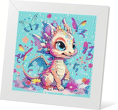 mrpwnle Cow Diamond Art Kits for Kids - Cow Diamond Painting Kits for Kids Beginners with Frame, Easy to DIY Cute Animals Diamond Art Kit for Kid Ages 4-8-12 for Gift Decoration 7x7in in Saudi Arabia