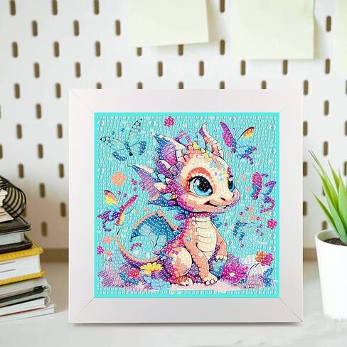 mrpwnle Cow Diamond Art Kits for Kids - Cow Diamond Painting Kits for Kids Beginners with Frame, Easy to DIY Cute Animals Diamond Art Kit for Kid Ages 4-8-12 for Gift Decoration 7x7in in Saudi Arabia