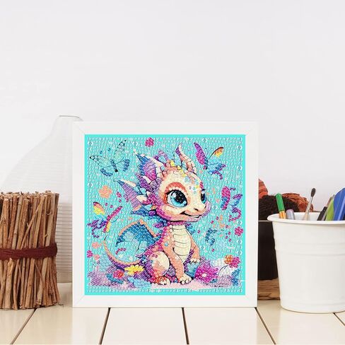 mrpwnle Cow Diamond Art Kits for Kids - Cow Diamond Painting Kits for Kids Beginners with Frame, Easy to DIY Cute Animals Diamond Art Kit for Kid Ages 4-8-12 for Gift Decoration 7x7in in Saudi Arabia