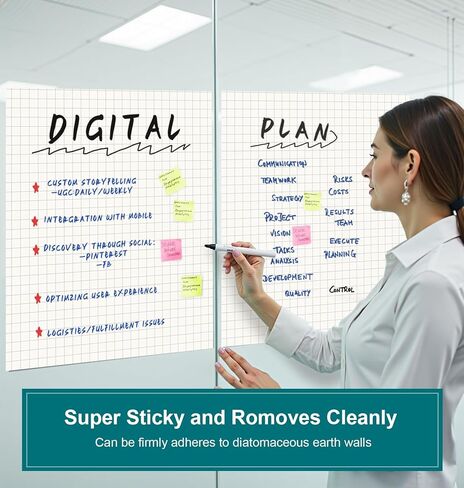 ViVin Lined Sticky Easel Pad, 25 x 30 Inches Flip Chart Paper for Teachers and Students, Large Self Stick Easel Paper, Teacher Anchor Chart, 30 Sheets/Pad, 2 Pads/Pack in Kuwait