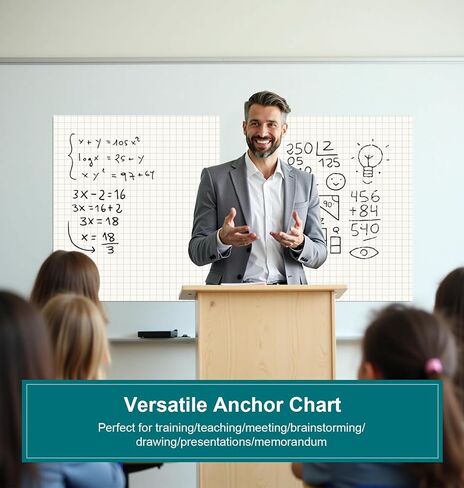 ViVin Lined Sticky Easel Pad, 25 x 30 Inches Flip Chart Paper for Teachers and Students, Large Self Stick Easel Paper, Teacher Anchor Chart, 30 Sheets/Pad, 2 Pads/Pack in Kuwait