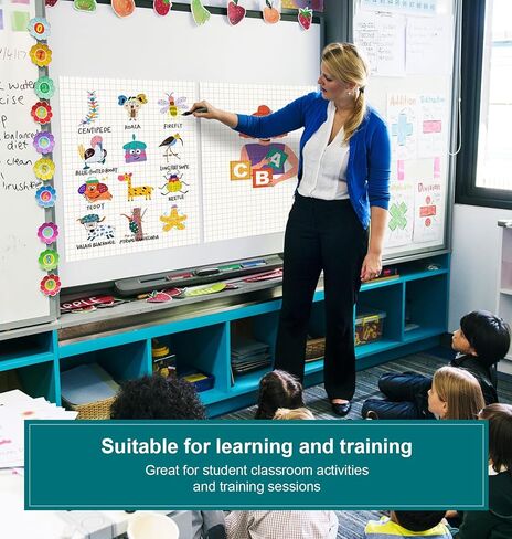 ViVin Lined Sticky Easel Pad, 25 x 30 Inches Flip Chart Paper for Teachers and Students, Large Self Stick Easel Paper, Teacher Anchor Chart, 30 Sheets/Pad, 2 Pads/Pack in Kuwait