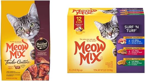 Meow Mix Mix Centers Salmon & Dicker Food ، Food Dry Cat ، 20 Ret in Kuwait