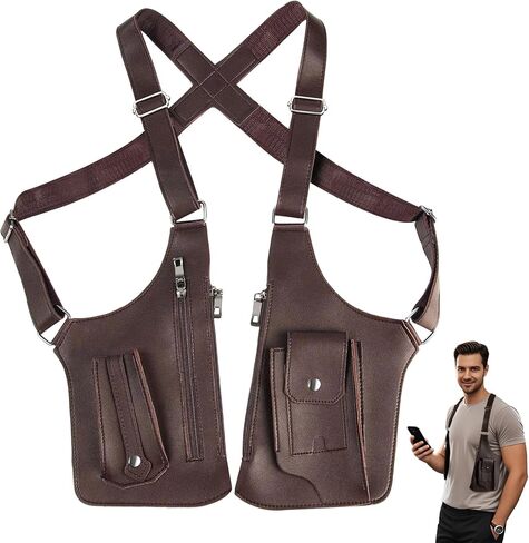 Double Shoulder Armpit Bag for Men, Anti-Theft Hidden Adjustable Strap Holster, Water Resistant Crossbody Pack in Kuwait