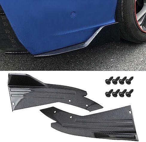 2PCS Universal Car Spoiler,Rear Bumper Lip Body Canard Diffuser Spoilers Black Front Bumper Lip Side Skirt Spoiler Splitter Protector Exterior Decoration Trim Kit Anti-Scratch (Smooth Black) in Saudi Arabia