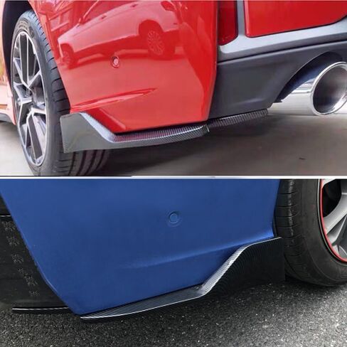 2PCS Universal Car Spoiler,Rear Bumper Lip Body Canard Diffuser Spoilers Black Front Bumper Lip Side Skirt Spoiler Splitter Protector Exterior Decoration Trim Kit Anti-Scratch (Smooth Black) in Saudi Arabia