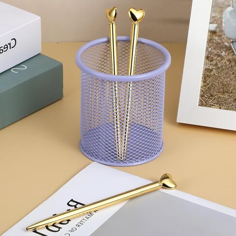 40 Pcs Heart Pens, Hearts Shaped Retractable Metal Cute Pens 1.0 mm Black Ink Novelty Pen Gold Slim Ballpoint for Valentine's Day Students Teachers Employees Gifts Office School Supplies in Saudi Arabia