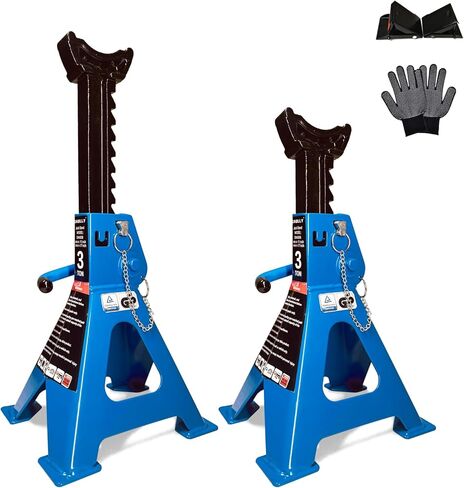 Car Jack Stands 3 Ton with Double Locking and Large Foot Base for Lifting Cars,SUVS,MPVS, Heavy Duty Steel, 6600 lb Capacity, 2 Packs in Kuwait