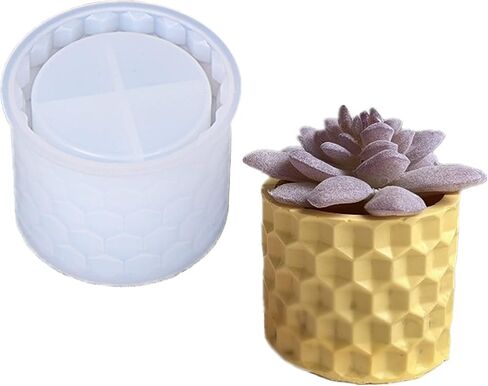 Water Ripple Striped Concrete Flower Pot Silicone Mold Plaster Succulent Planter Vase Mold Candle Pen Holder Epoxy Resin Cement Clay Mould in Saudi Arabia
