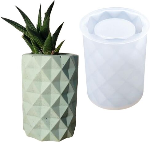Water Ripple Striped Concrete Flower Pot Silicone Mold Plaster Succulent Planter Vase Mold Candle Pen Holder Epoxy Resin Cement Clay Mould in Saudi Arabia