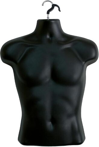 5 Pack Male Mannequin Torso, Dress Form Tshirt Display Countertop Hollow Back Body S-M Clothing Sizes (Black) in Saudi Arabia