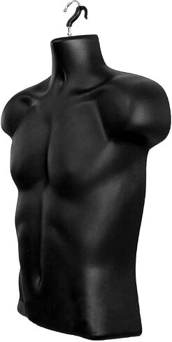 5 Pack Male Mannequin Torso, Dress Form Tshirt Display Countertop Hollow Back Body S-M Clothing Sizes (Black) in Saudi Arabia