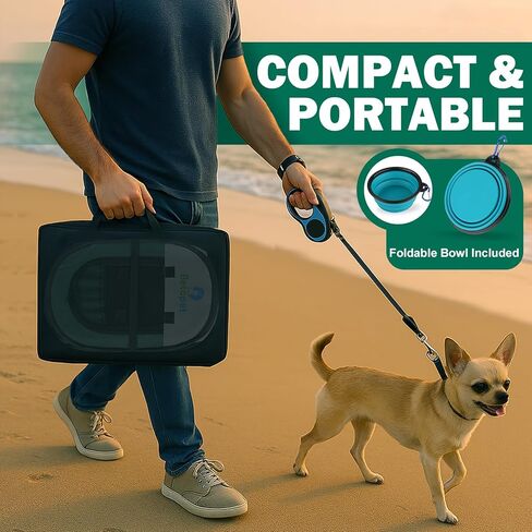 Playpen for Small Dogs Cats Crate: Puppy Play Pen Indoor Outdoor Foldable Potable Exercise Cage Pop up Kennel for Guinea Pig Rabbits Hamster Travel with Carrying Case & Food Bowl (Grey, S, 1) in Kuwait