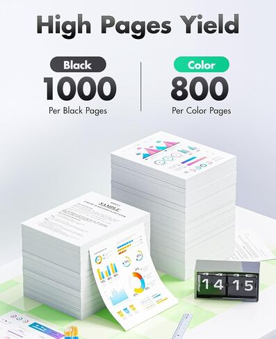 126XL Ink Remanufactured T126 Ink Cartridge to use with Workforce Compatibility 435 520 545 635 WF-3520 WF-3530 WF-3540 WF-7010 WF-7510 Stylus NX330(2 Black,1 Cyan,1 Magenta,1 Yellow) in Saudi Arabia