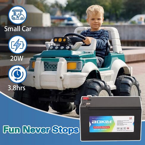 12V 12AH LIFEPO4 بطارية بديلة بديل لبطاريات ليثيوم أيون قابلة للشحن ، للأطفال يركبون الألعاب والتخييم in Saudi Arabia