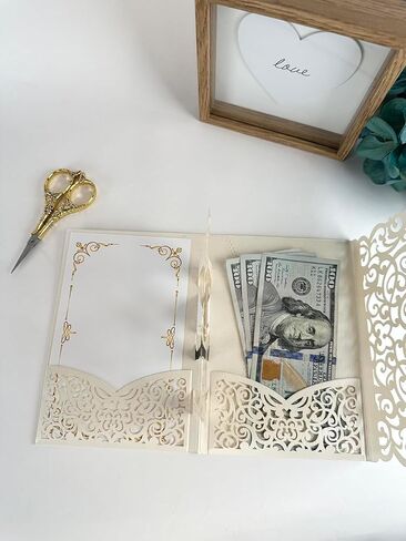 Wedding Cards for Bride and Groom - Pop-Up Congratulations Card with Money Holder for Cash Gift – Elegant Marriage Card for Bridal Shower, Wedding Shower, Son & Daughter in Law, Engagement, or Newlywed with Envelope Flower Tree Design (Everlasting Harmone in Saudi Arabia