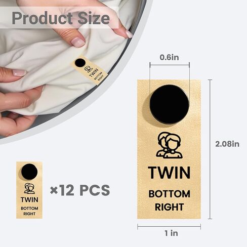 Sheetsnaps Twin Bed Sheet Tags-ملصقات ألوان Snap-On Snap-On Shiets-On Snap-On-توجهات الصفائح السهلة وفرز خزانة الكتان-علامات ورقة مزدوجة قابلة للغسل ودائم in Saudi Arabia