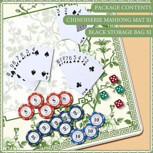 22 بوصة مصغرة Chinoiserie Mahjong Mat لمجموعة السفر الأزرق والأبيض Mahjong حصيرة لطيف ملحقات دومينو صغيرة الهدايا دومينو ومربى طاولة لعبة البلاط in Kuwait
