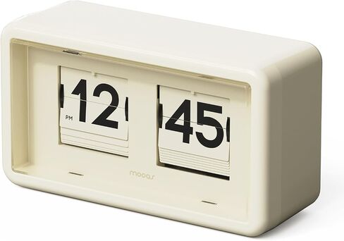 mooas Newtro Flip Desk Clock, Retro Design Auto Flip Clock, Automatic Turning Vintage Flip, Battery Powered, AM/PM, Home Décor Ideal for Home Office School Hotel Café (Olive) in Kuwait