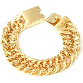 SDA Chunky Gold Chain Necklace - Heavy and Waterproof 316L Surgical Steel with 18K Gold Plating for Modern Men and Women into Hip Hop Fashion in Kuwait