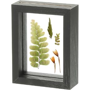 uxcell Wooden Pressed Flower Frame Handmade, 8.5x10 Inch Rectangle Floating Picture Frame Double Glass Frame for Pressed Flowers Artwork Photo Frame Tabletop Display, Brown Wood in Kuwait
