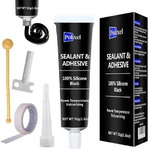 Black RTV Silicone Sealant Adhesive, 100% Silicone Caulk, Waterproof Sealant for Weatherstrip, Windscreen, Engine, High Bond Strength Adhesive Cars & Home Shrink & Crack Proof – 1.8oz / 50g in Saudi Arabia