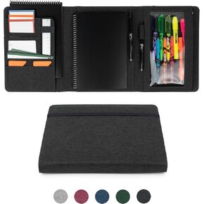 Sturdy Planner Cover for Rocketbook Smart Notebook - Water-Resistant Fabric Padfolio, Business Padfolio with Firm Writing Surface, Fits Executive Size A5, Rocketbook Accessories (Gray) in Kuwait