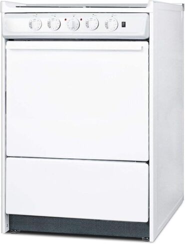 Summit Appliance WEM610R 24" Wide Slide-in Electric Coil Top Range in White with Lower Storage Compartment, Recessed Oven Door, Broiler Pan, Indicator Lights, Push-to-turn Burner Knobs in Saudi Arabia