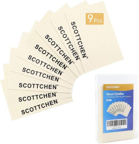 Scottchen 4PCS من الصوف من أجل التلميع والتلميع ولفائف ، 6 "× 4" × 1.55 ملم ، مثالية للمجوهرات والمجوهرات والزجاج والمعادن. in Kuwait