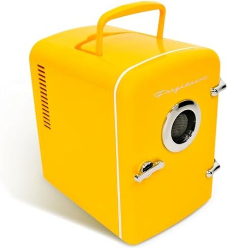 فريجيدير EFMIS151-PINK EFMIS151 ثلاجة صغيرة محمولة صغيرة الحجم ومدمجة في المنزل والمكتب ومكبر صوت مدمج، سعة 4 لتر، قشعريرة ست علب سعة 12 أونصة، 100% خالية من الفريون وصديقة للبيئة، قياسي، وردي in Kuwait