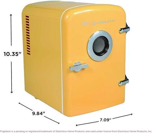 فريجيدير EFMIS151-PINK EFMIS151 ثلاجة صغيرة محمولة صغيرة الحجم ومدمجة في المنزل والمكتب ومكبر صوت مدمج، سعة 4 لتر، قشعريرة ست علب سعة 12 أونصة، 100% خالية من الفريون وصديقة للبيئة، قياسي، وردي in Kuwait