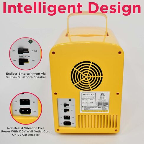 فريجيدير EFMIS151-PINK EFMIS151 ثلاجة صغيرة محمولة صغيرة الحجم ومدمجة في المنزل والمكتب ومكبر صوت مدمج، سعة 4 لتر، قشعريرة ست علب سعة 12 أونصة، 100% خالية من الفريون وصديقة للبيئة، قياسي، وردي in Kuwait