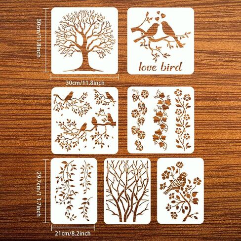 ORIGACH 42 Pcs Leaf Vine Flowers Stencils for Painting on Wood Wall, Reusable Plant Painting Stencils for Fabric Canvas Window Furniture Home Decor in Saudi Arabia