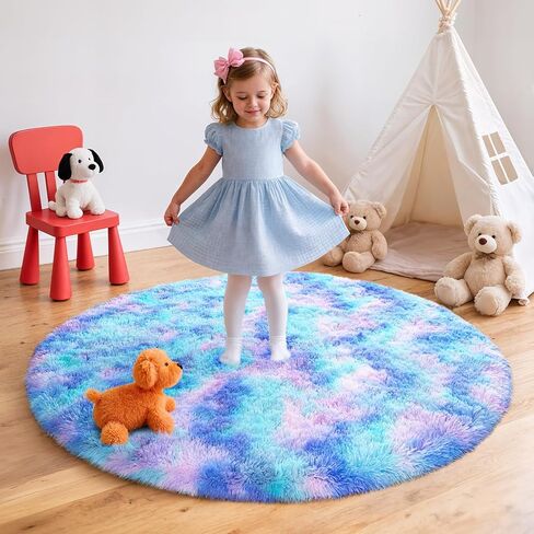 Pink Area Rugs for Girls Bedroom, 4x6 Fluffy Fuzzy Shaggy Carpet for Kids Playroom Nursery Living Room, Thick Soft Plush Mat for Kids Baby Boys Teen Dorm Home Decor Aesthetic in Kuwait