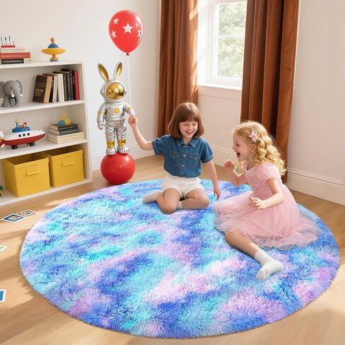 Pink Area Rugs for Girls Bedroom, 4x6 Fluffy Fuzzy Shaggy Carpet for Kids Playroom Nursery Living Room, Thick Soft Plush Mat for Kids Baby Boys Teen Dorm Home Decor Aesthetic in Kuwait