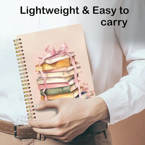 RLTXBUK How Lucky Are We Notebook, Green Striped Trendy Journal, Inspirational Motivational Positive Journal for Women, Minimalist Aesthetic Spiral Notebook, 5.5x8.3 Inch in Saudi Arabia