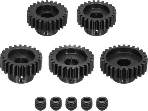 DMiotech M1 13T 14T 15T 16T 17T Steel 5mm Hardened Pinion Motor Gear for RC Car Brushed Replacement Brushless Motors, RC Applications with 5 Pcs Screws & Shaft Coupler for DIY RC Boat Drone in Saudi Arabia