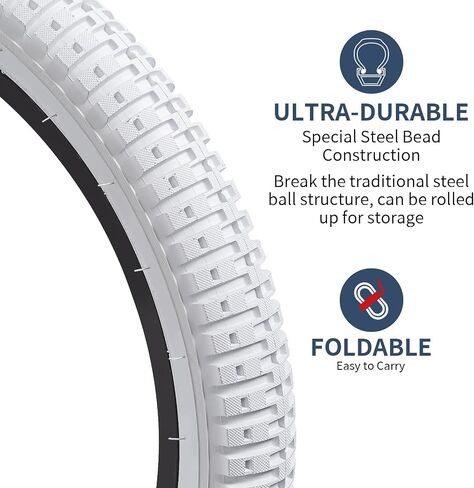 إطارات دراجة YunSCM مقاس 18 بوصة مقاس 18 × 1.95/50-355 ETRTO وأنابيب دراجة شديدة التحمل مقاس 18 بوصة مقاس 18 × 1.75/2.25 صمام AV32 مم متوافق مع إطارات وأنابيب دراجة مقاس 18 × 1.95 - عبوتان، أبيض (Y-1029) in Saudi Arabia