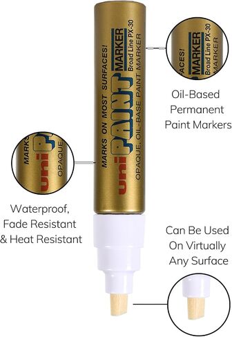 Uni-Ball Uni Paint Px-30 علامات الطلاء المستندة إلى الزيت ، خط عريض (8 مم) ، الفضة ، 2 العد in Saudi Arabia