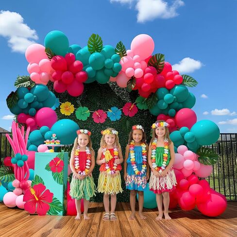 Tropical Balloon Garland Arch Kit 139pcs with Flamingo Letter Coconut Tree Pineapple letter mylar balloons for Summer Beach Party Hawaiian Theme Birthday Decorations in Saudi Arabia