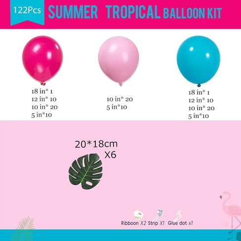 Tropical Balloon Garland Arch Kit 139pcs with Flamingo Letter Coconut Tree Pineapple letter mylar balloons for Summer Beach Party Hawaiian Theme Birthday Decorations in Saudi Arabia
