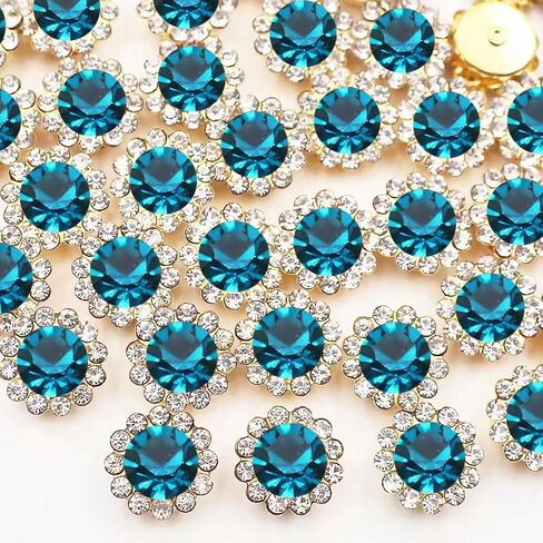 120 Pcs 12mm Sunflower Sew on Rhinestones Crystal Glass Gems, Metal Claw Rhinestones Jewels for Crafts, Glitter Gemstones for Clothes Shoes Cap Earring Belt Sewing Accessories(01 Clear White) in Saudi Arabia