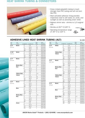 ANCOR MARINE GRADE 304148 Electrical Adhesive Lined Heat Shrink Tubing (3/8-Inch Diameter, 48-Inches Long, Black) in Kuwait