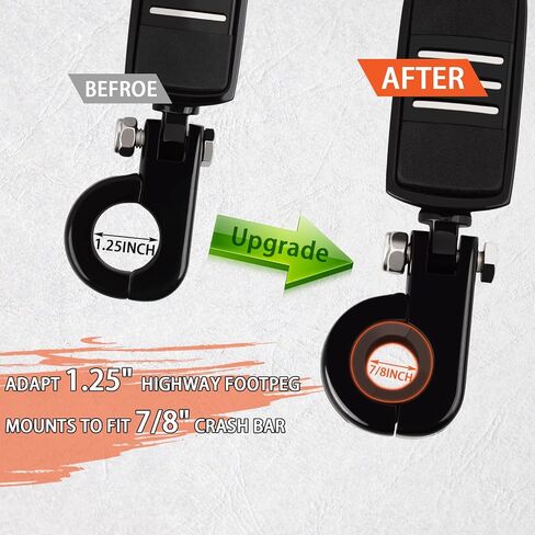 FOVPLUE Universal Motorcycle Highway Peg Mount Spacers/Rubber Bushings, Convert 1.25'' Footpeg Mount to 1'' Engine Guard/Crash Bar,for Harley Sportster Dyna/Honda/Yamaha/Kawasaki/Suzuki/Triumph/BMW in Kuwait