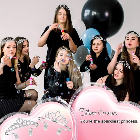 Lyrow 30 PCS Tiara Crowns for Women Galentines Day Party Forms Crotens Crotنام مع مشط برأس الأميرة الفضية Tiaras لعيد ميلاد عيد الميلاد عيد الميلاد (الأسلوب الأنيق) in Saudi Arabia