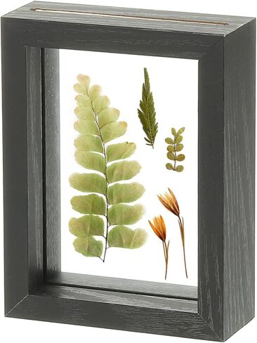 uxcell Wooden Pressed Flower Frame Handmade, 8.5x10 Inch Rectangle Floating Picture Frame Double Glass Frame for Pressed Flowers Artwork Photo Frame Tabletop Display, Brown Wood in Kuwait